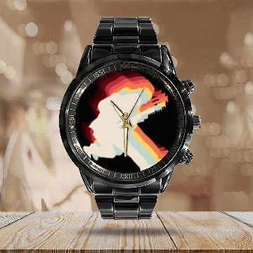 Discover Rock and Roll Guitar Player Retro Guitarist Music Calendar Steel Band Watch