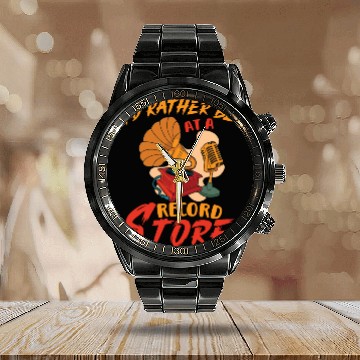Discover Vinyl Records LP Collector Record Lover Audiophile Calendar Steel Band Watch