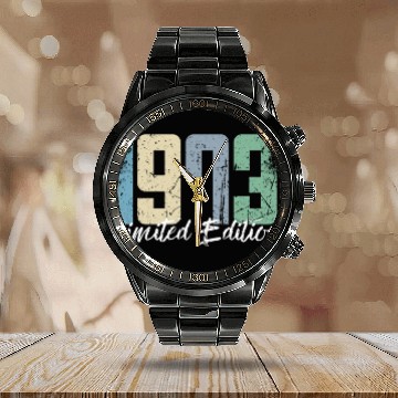 Discover 50 Years Vintage 1973 Retro 50th Birthday Calendar Steel Band Watch