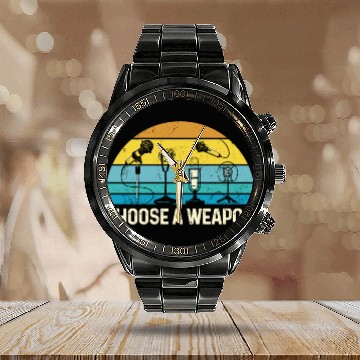 Discover Karaoke Singer Microphone Vocalist Calendar Steel Band Watch