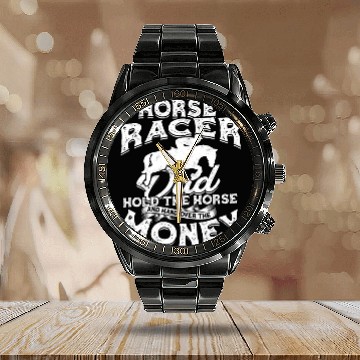 Discover Horse Racing Dad Equestrian Horseback Horse Racer Calendar Steel Band Watch