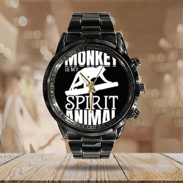 Discover Monkey Is My Spirit Animal - Orangutan Monkey Love Calendar Steel Band Watch