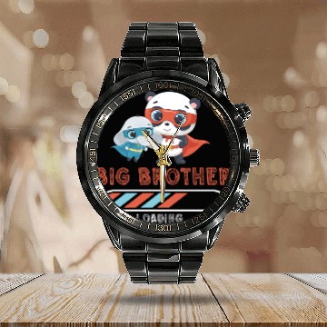 Discover Big brother super hero panda elephant 2023 Calendar Steel Band Watch