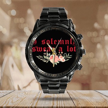 Discover Funny saying: I solemnly swear a lot Calendar Steel Band Watch