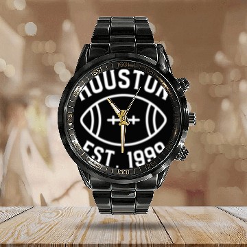 Discover Houston Est. 1999 , Houston Football Fans Calendar Steel Band Watch.