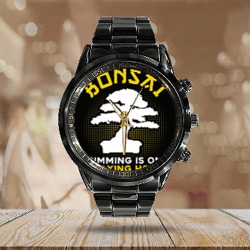 Discover Bonsai Tree Owner Gift Bonsai Tree Gardening Calendar Steel Band Watch