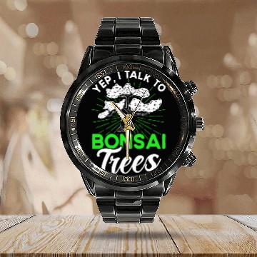 Discover Bonsai Tree Owner Gift Bonsai Tree Gardening Calendar Steel Band Watch