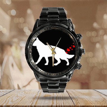 Discover Valentines Day German Shepherd Owner Heart Dog Far Calendar Steel Band Watch