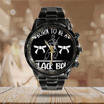 Discover Jiu jitsu born to be a black belt jujutsu mma Calendar Steel Band Watch