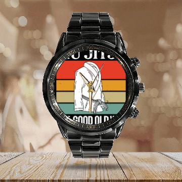 Discover Jiu jitsu good old way jujutsu martial arts mma Calendar Steel Band Watch
