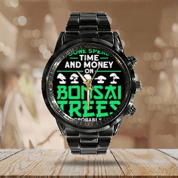Discover Bonsai Tree Owner Gift Bonsai Tree Gardening Calendar Steel Band Watch