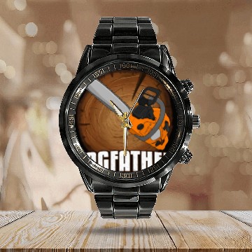 Discover chainsaw Logfather Lumberjack Calendar Steel Band Watch