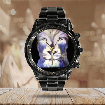 Discover Lion of Judah Calendar Steel Band Watch