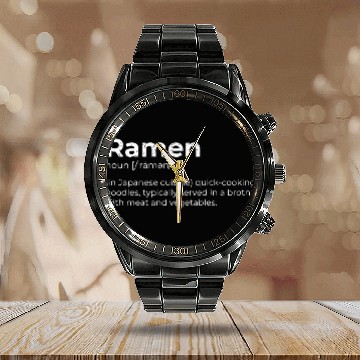 Discover Ramen Japanese Cuisine Tonkotsu Premium Calendar Steel Band Watch