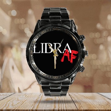 Discover Libra AF Zodiac Star Sign Astrology Minimalist Calendar Steel Band Watch