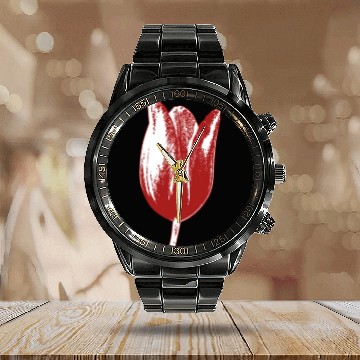 Discover Tulip Gardening Tulips Calendar Steel Band Watch