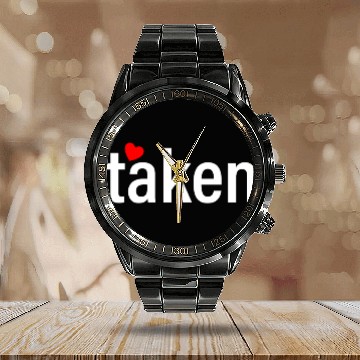 Discover Taken Valentines Day Heart Boyfriend Men Calendar Steel Band Watch