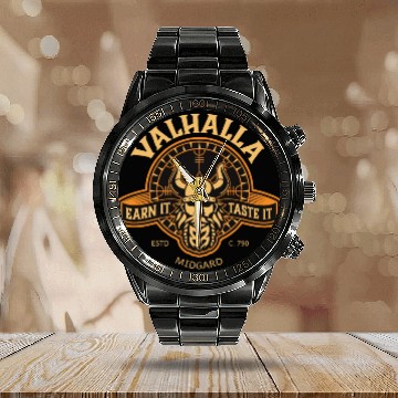 Discover Valhalla Brewing Calendar Steel Band Watch