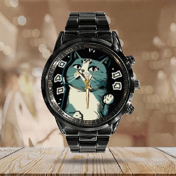 Discover The Best Funny Cat Gifts For Cat Lovers Calendar Steel Band Watch