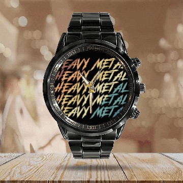 Discover Heavy Metal Headbanging Band Genre Calendar Steel Band Watch