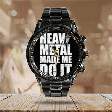 Discover Heavy Metal Made me do it Music Band Calendar Steel Band Watch