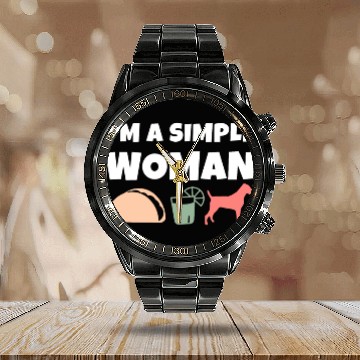 Discover I'm A Simple Woman Tacos Tequila Jack Russell Calendar Steel Band Watch