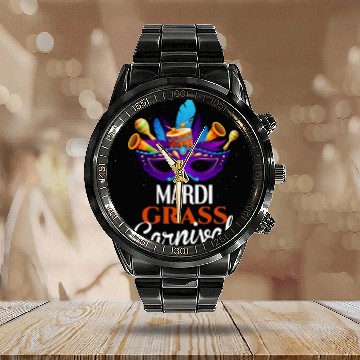 Discover Mardi grass Carnival Calendar Steel Band Watch