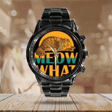 Discover Meow What Cat Calendar Steel Band Watch