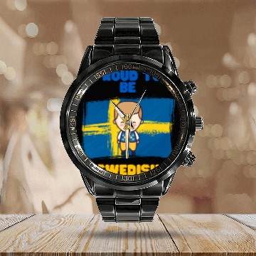Discover Proud to be swedish - cute design Calendar Steel Band Watch