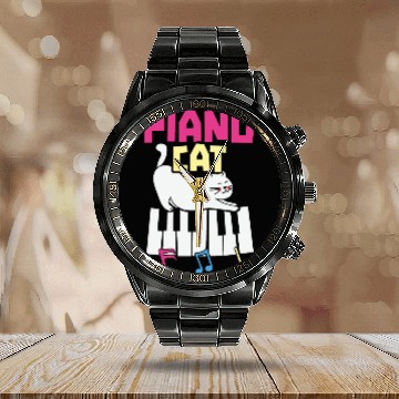 Discover Piano Cat Musician Musical Instrument Pianist Calendar Steel Band Watch