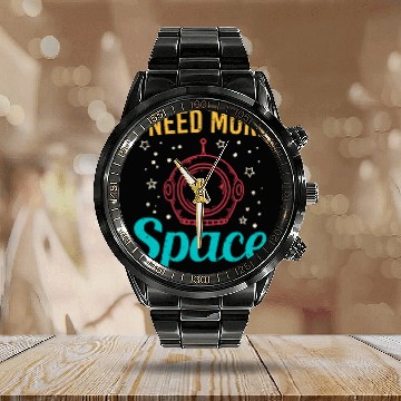 Discover I Need More Space Calendar Steel Band Watch
