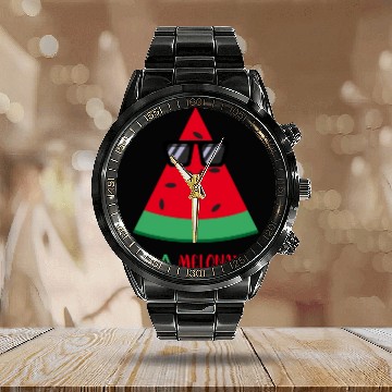 Discover I'm a Melonaire Funny Fruits Watermelon Pun Calendar Steel Band Watch