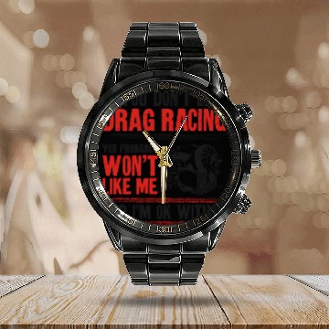 Discover Drag Racing Race Car Vintage If Calendar Steel Band Watch