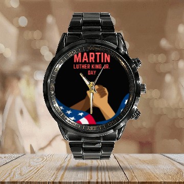 Discover Martin Luther king jr. day Calendar Steel Band Watch