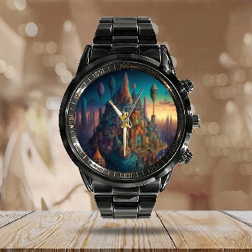 Discover Psychedelic City 3 Calendar Steel Band Watch