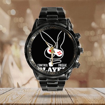 Discover Control Freak Player Gamer Calendar Steel Band Watch