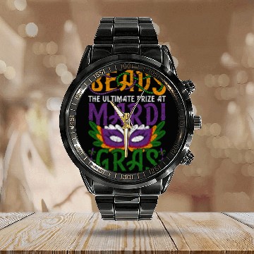 Discover Mardi Gras - Beads Ultimate Prize at Mardi Gras Calendar Steel Band Watch