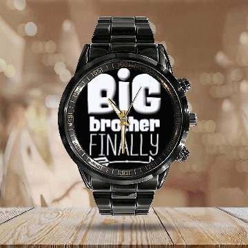 Discover Big Brother Finally Big Bro Gamer Promoted Son Calendar Steel Band Watch
