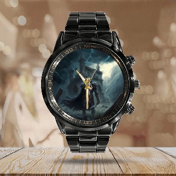 Discover Death Knight in Thunderstorm Calendar Steel Band Watch