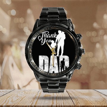 Discover Thank you dad Calendar Steel Band Watch