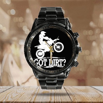 Discover Got Dirt Motocross Offroad Dirt Bike Calendar Steel Band Watch
