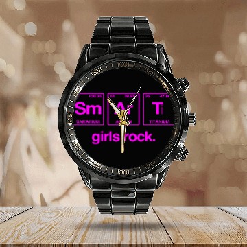 Discover SMART GIRLS ROCK - Elements Periodic Table Calendar Steel Band Watch