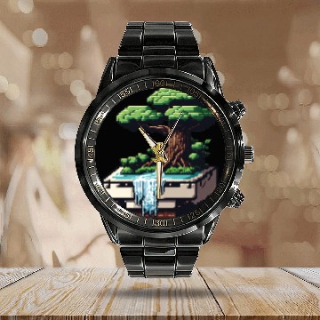 Discover 8 Bit Bonsai Tree Calendar Steel Band Watch