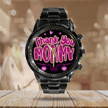 Discover Thank You Mommy Calendar Steel Band Watch