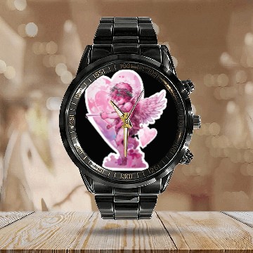 Discover funny Cupid Valentine's Day girls Calendar Steel Band Watch