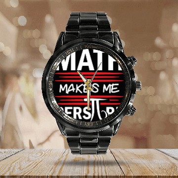 Discover Math Makes Me Perspire Math Teacher Pi Day Calendar Steel Band Watch