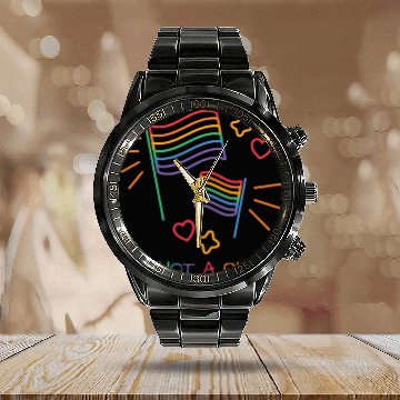 Discover It's Not A Phase LGBT Gay Pride Month Colors Rainb Calendar Steel Band Watch