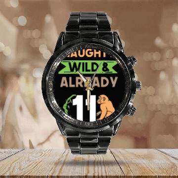Discover Gift 11 years birthday girl boy Ape Monkey Calendar Steel Band Watch