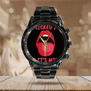 Discover I Licked It So It's Mine Funny Lesbian Pride Month Calendar Steel Band Watch