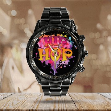 Discover Hip Hop Genre Rap Freestyle Calendar Steel Band Watch